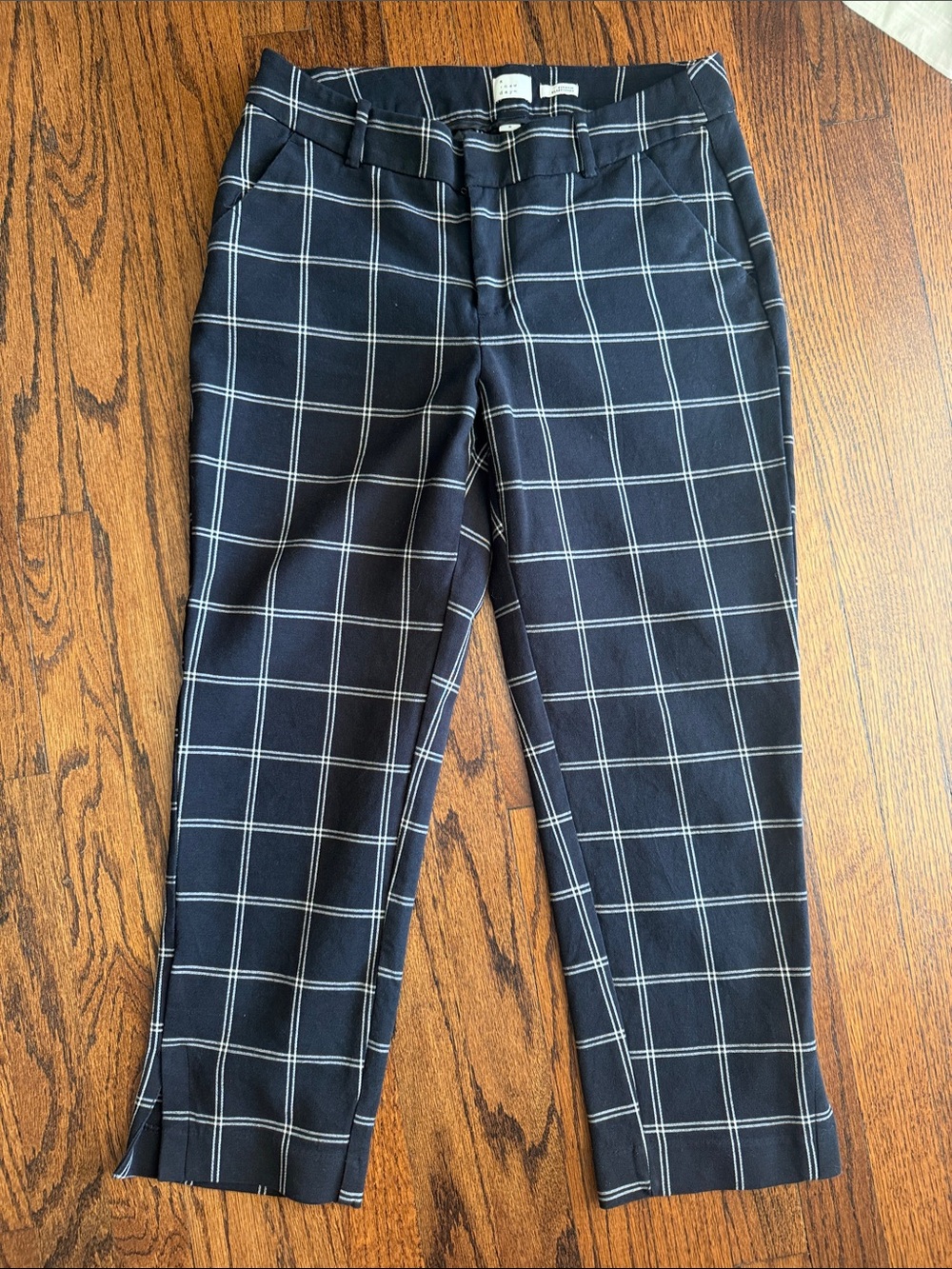 a new day black & white Windowpane cropped pants